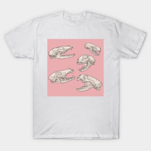 North American Predator Skulls Pink T-Shirt